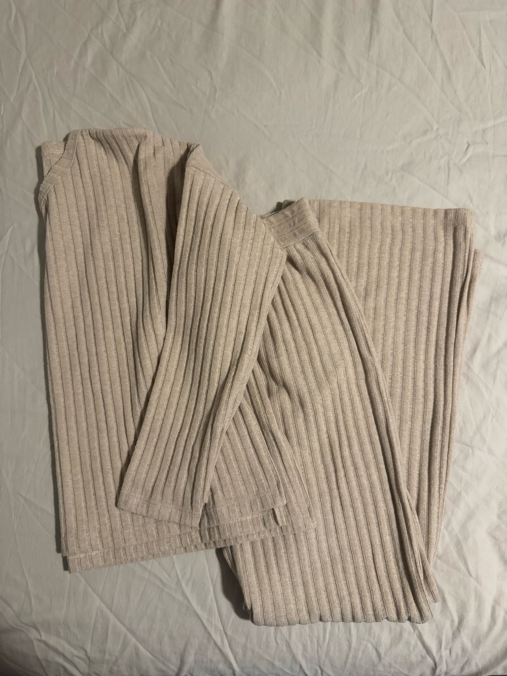 Rylee + Cru Soft Ribbed Knit Set in oat